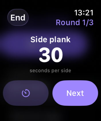 Flap running a workout on an Apple Watch